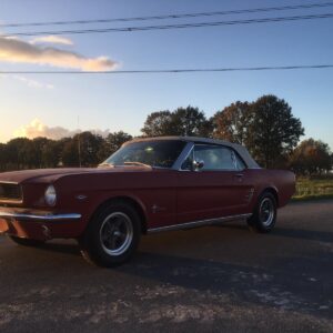Ford Mustang convertible  1966  Candy-apple red.